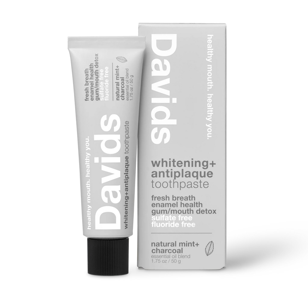 Davids travel size premium toothpaste / charcoal+peppermint