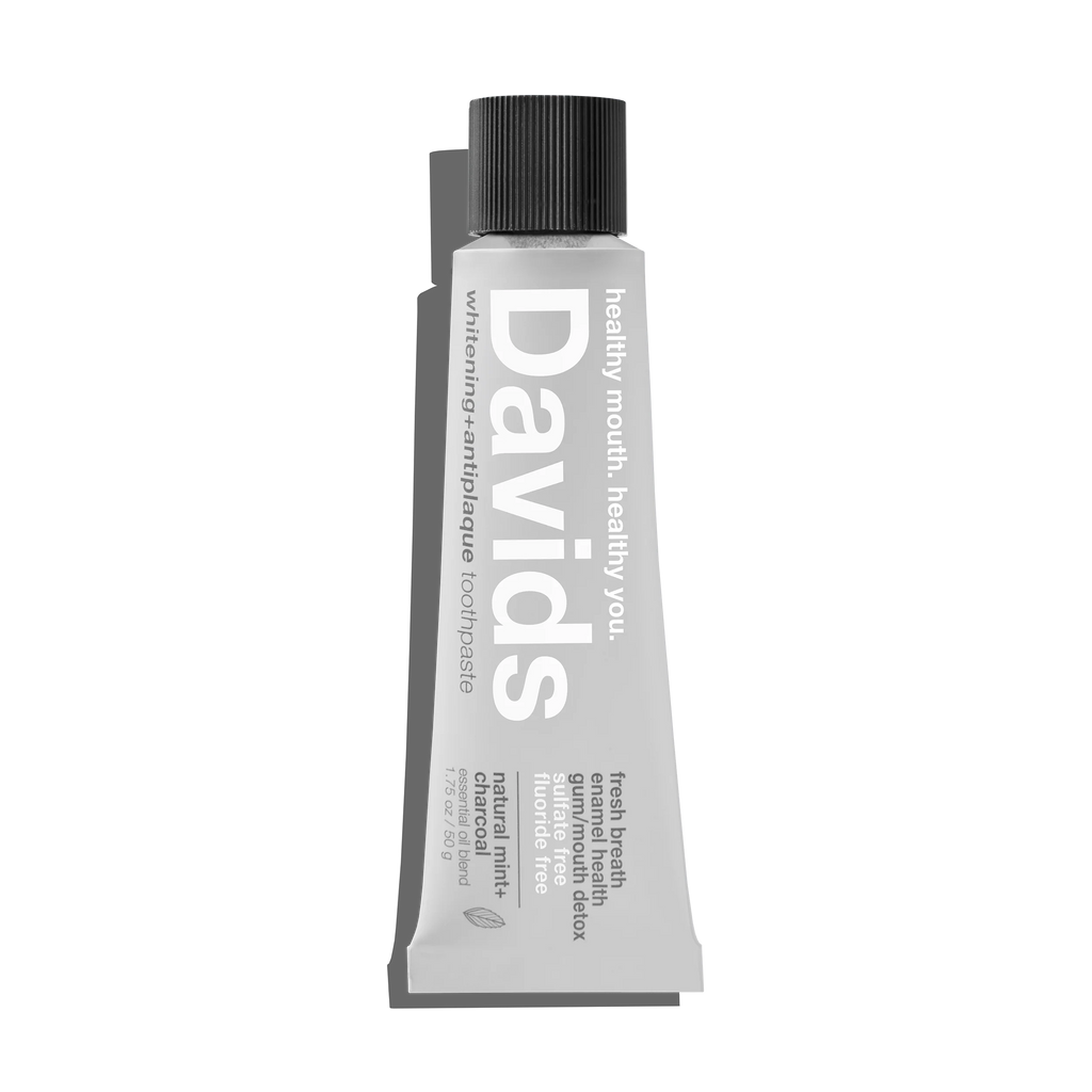 Davids travel size premium toothpaste / charcoal+peppermint
