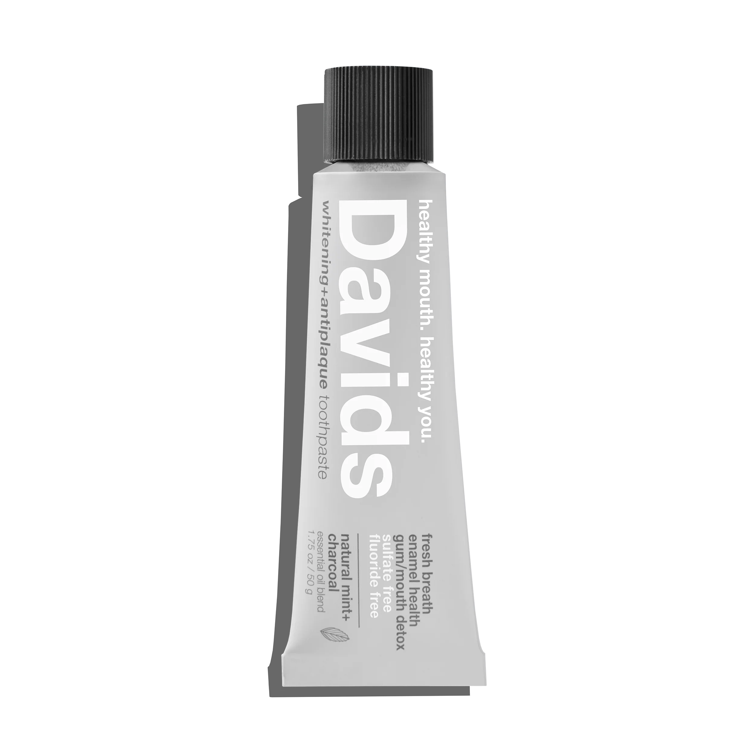 Davids travel size premium toothpaste / charcoal+peppermint