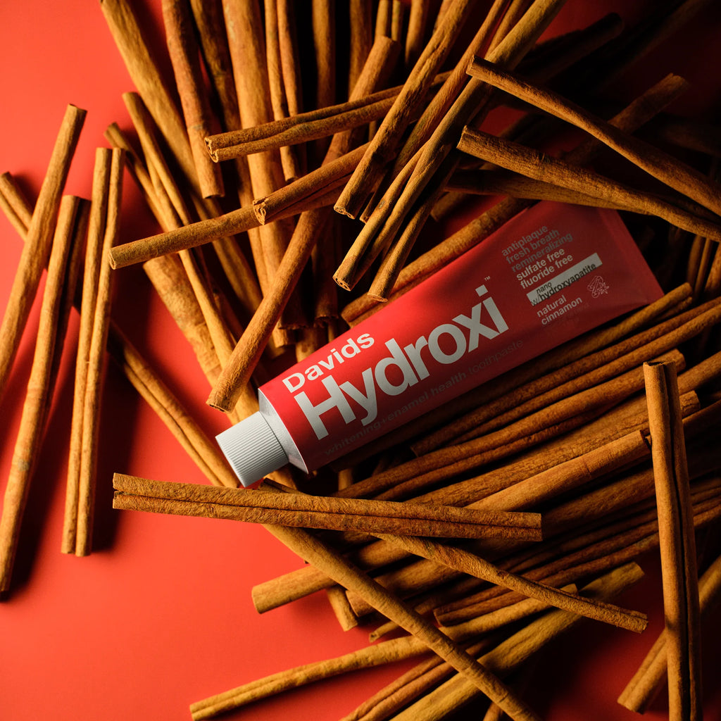 Davids Hydroxi™ whitening+enamel health nano hydroxyapatite premium toothpaste / cinnamon