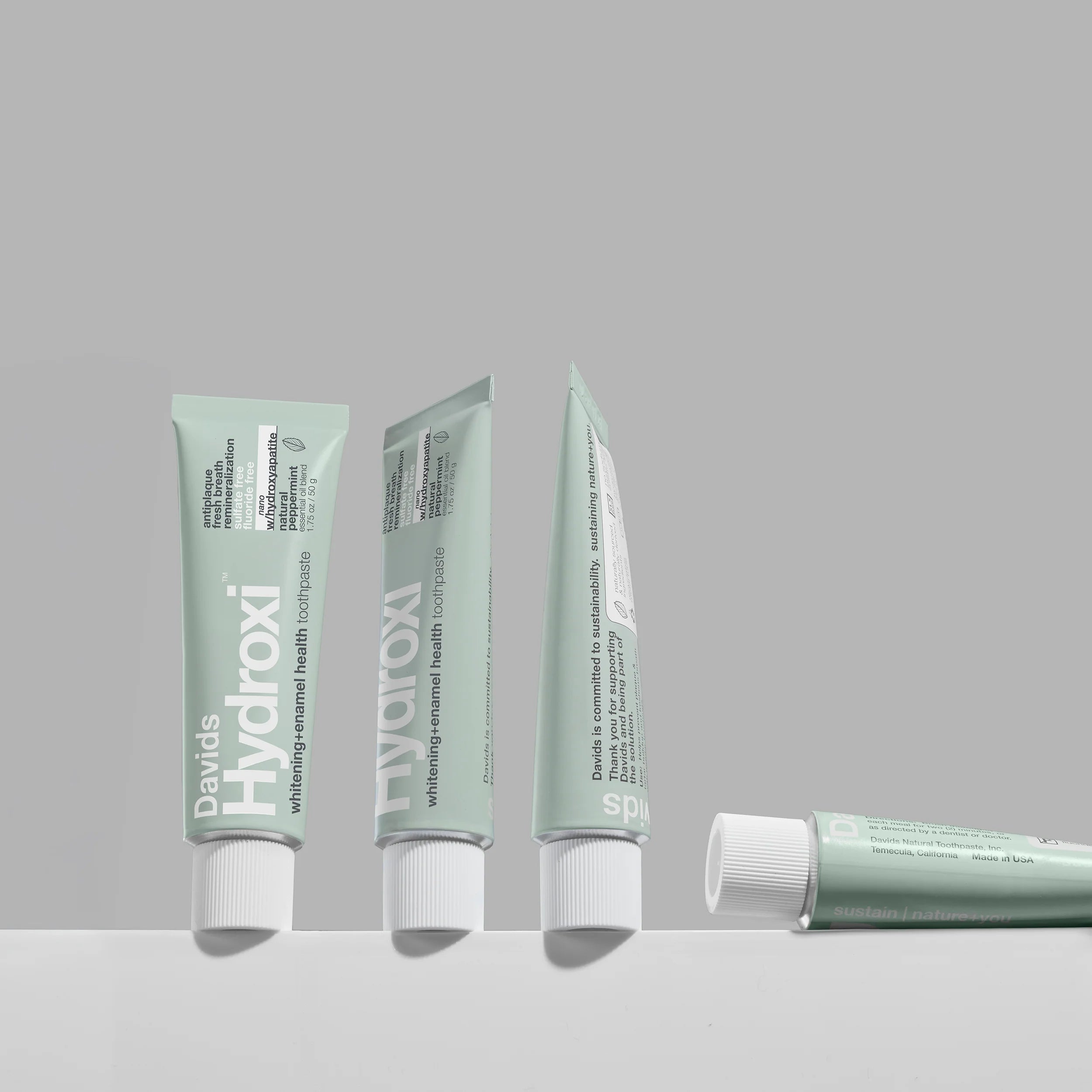 Davids Hydroxi™ travel size toothpaste / whitening + enamel health nano-hydroxyapatite / peppermint / 1.75 oz