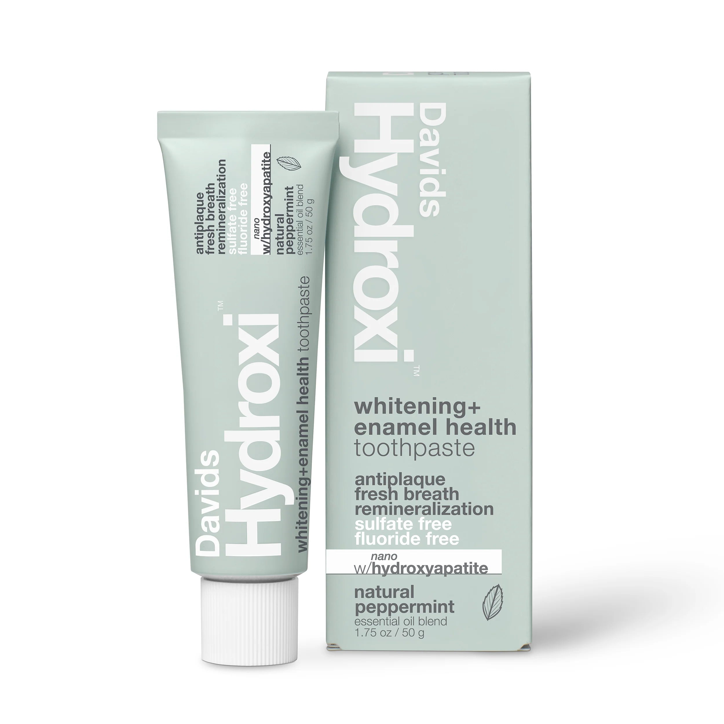 Davids Hydroxi™ travel size toothpaste / whitening + enamel health nano-hydroxyapatite / peppermint / 1.75 oz