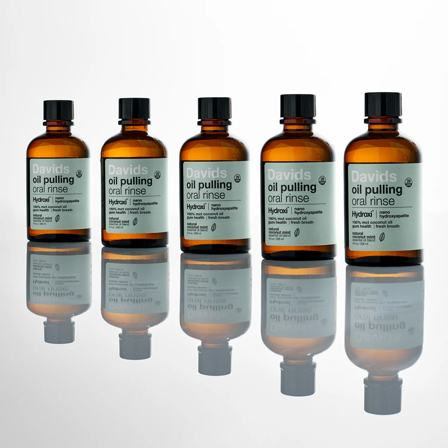 Davids Hydroxi™ oil pulling oral rinse w/ nano hydroxyapatite / 9oz