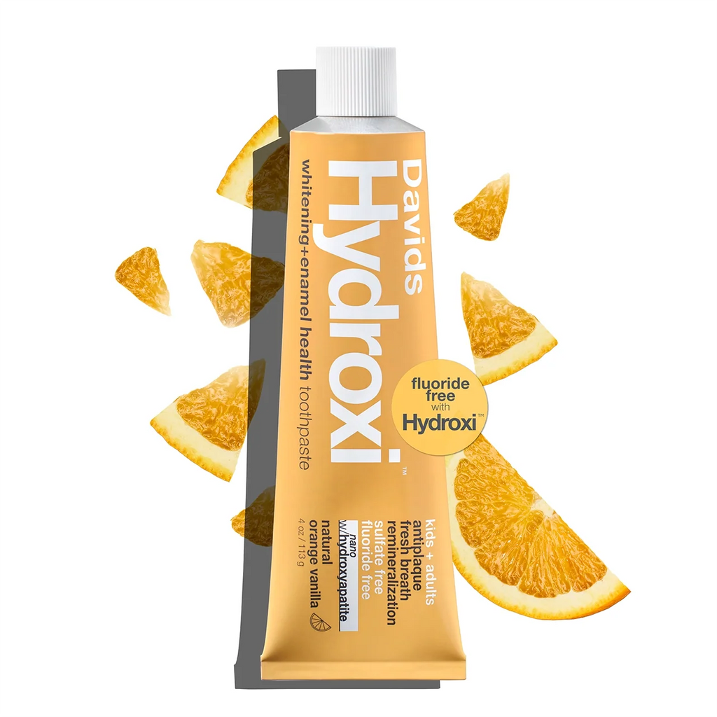 Davids Hydroxi whitening + enamel health. nano-hydroxyapatite toothpaste. kids + adults / orange vanilla