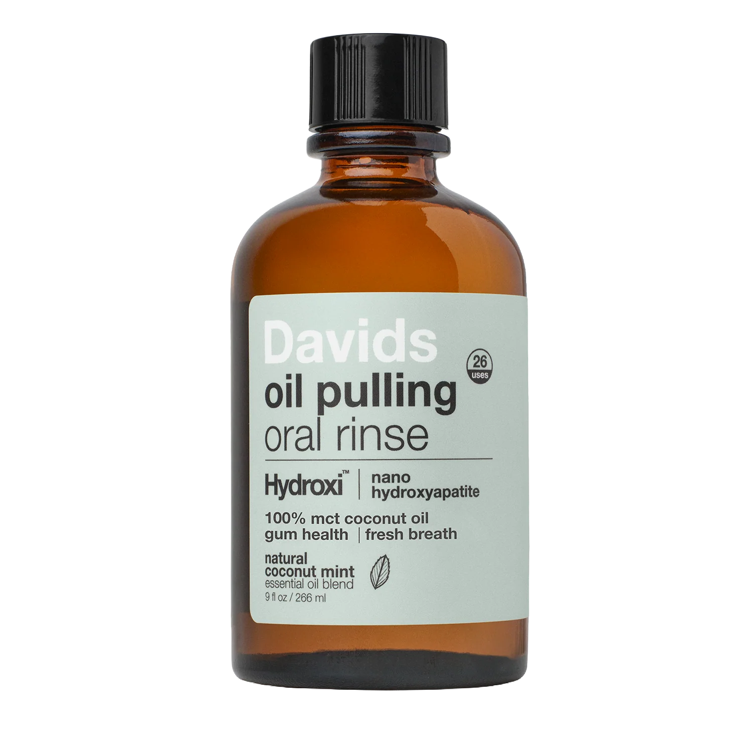 Davids Hydroxi™ oil pulling oral rinse w/ nano hydroxyapatite / 9oz
