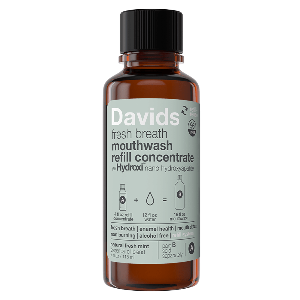 Davids Hydroxi™ fresh breath mouthwash / natural fresh mint / refill kit