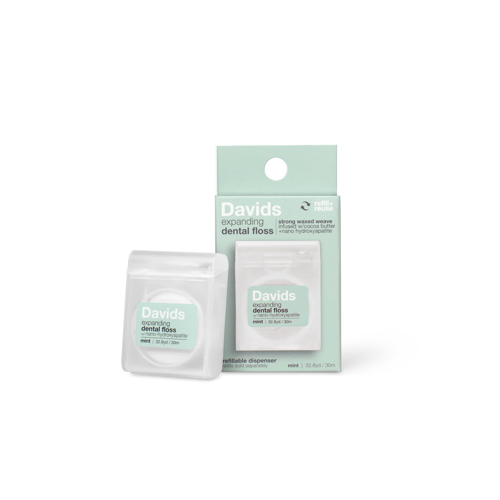 Davids Hydroxi™ expanding dental floss / refillable dispenser / mint /  30m