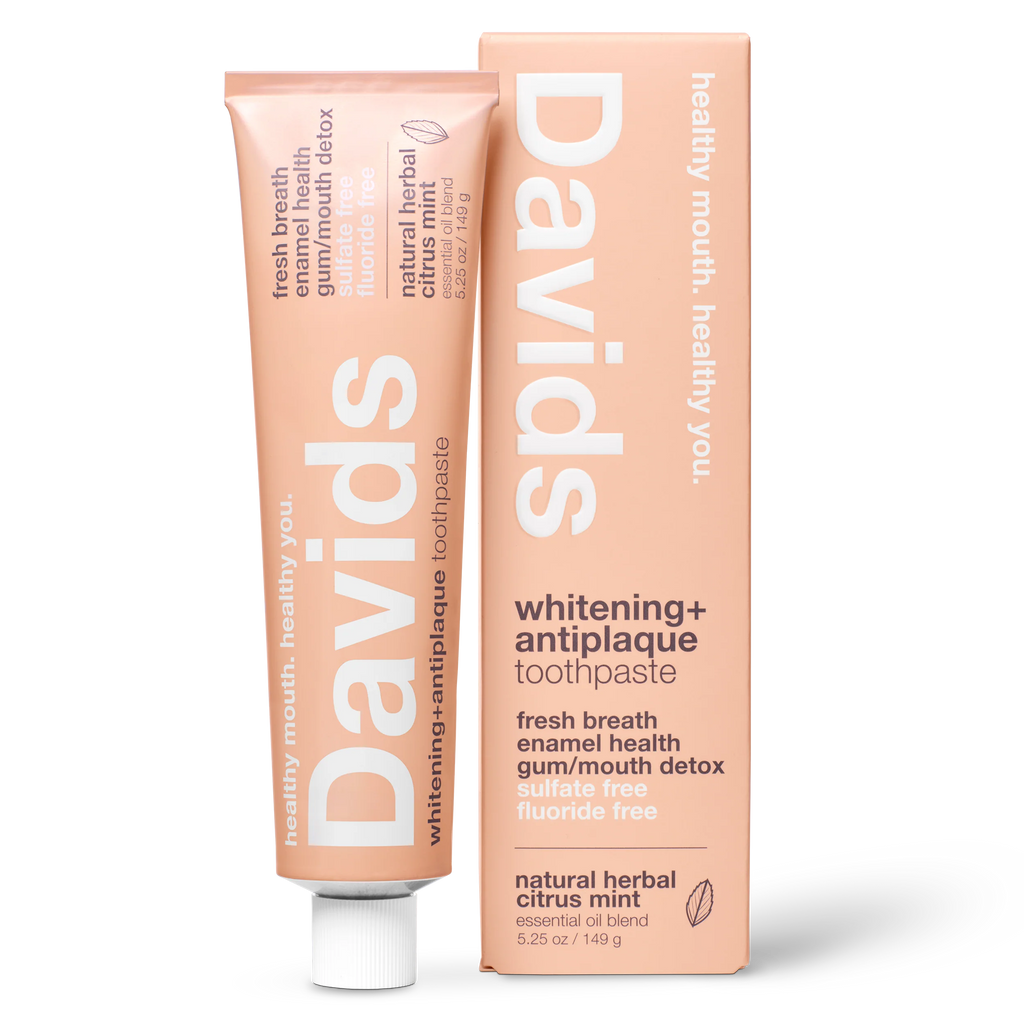 Davids fluoride free herbal citrus peppermint toothpaste