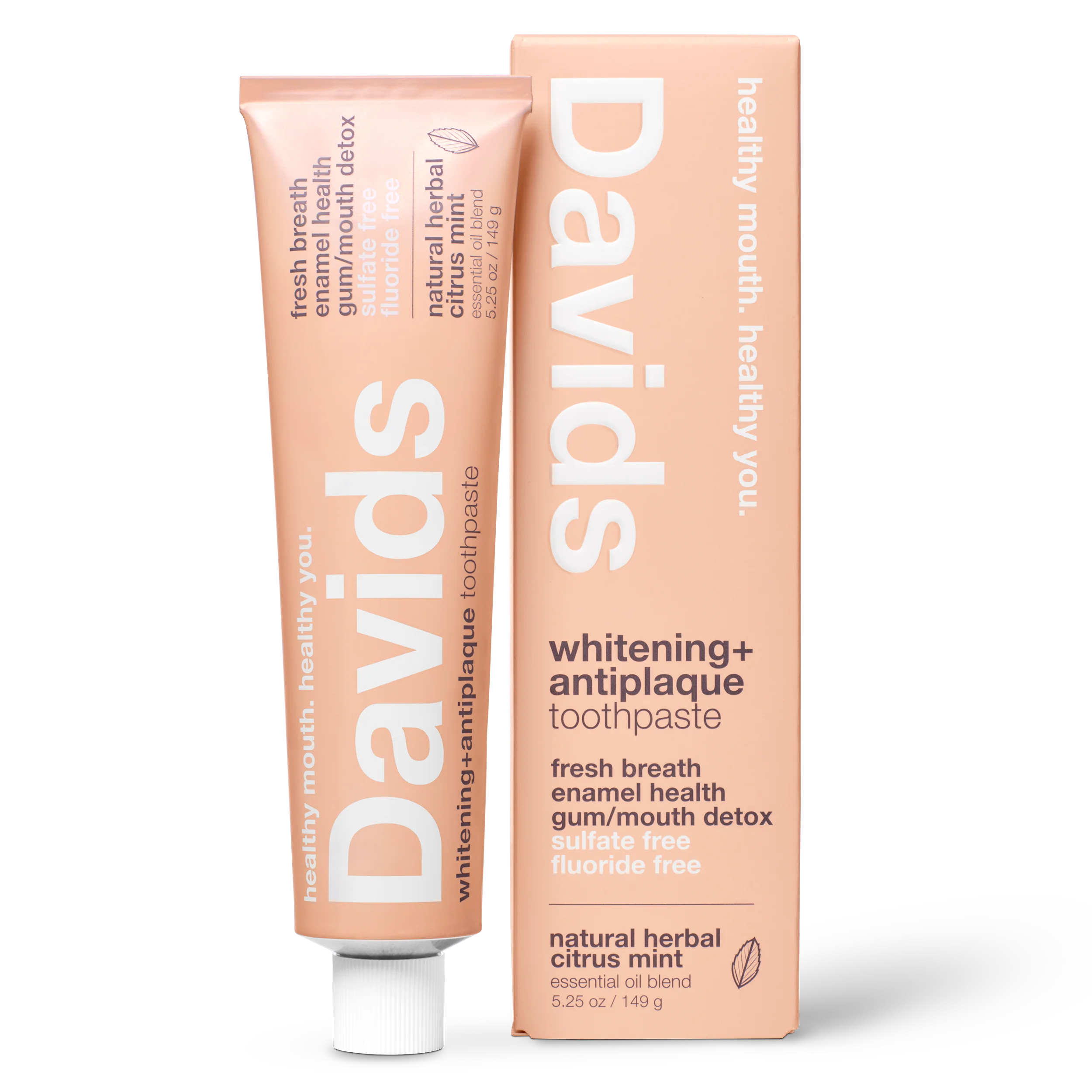 Davids fluoride free herbal citrus peppermint toothpaste