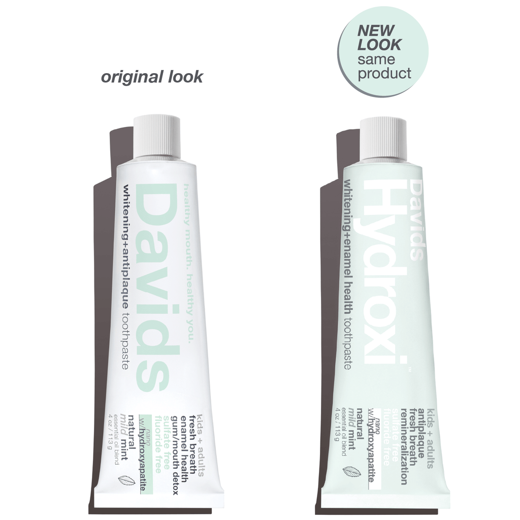 Davids Hydroxi™ whitening + enamel health. nano-hydroxyapatite toothpaste. kids+ adults / mild mint