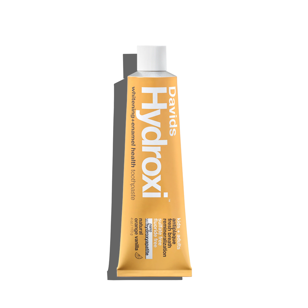 Davids Hydroxi whitening + enamel health. nano-hydroxyapatite toothpaste. kids + adults / orange vanilla