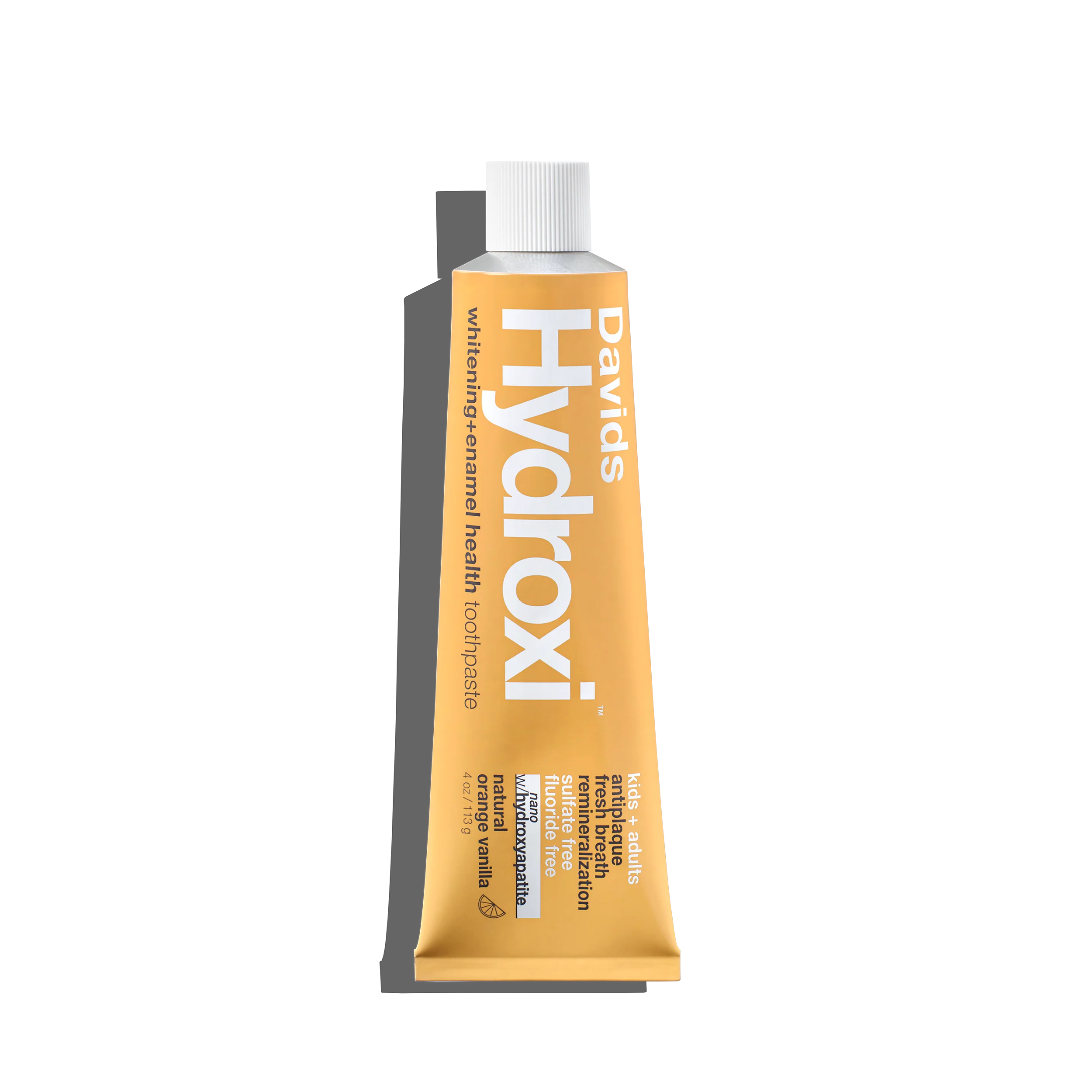 Davids Hydroxi whitening + enamel health. nano-hydroxyapatite toothpaste. kids + adults / orange vanilla