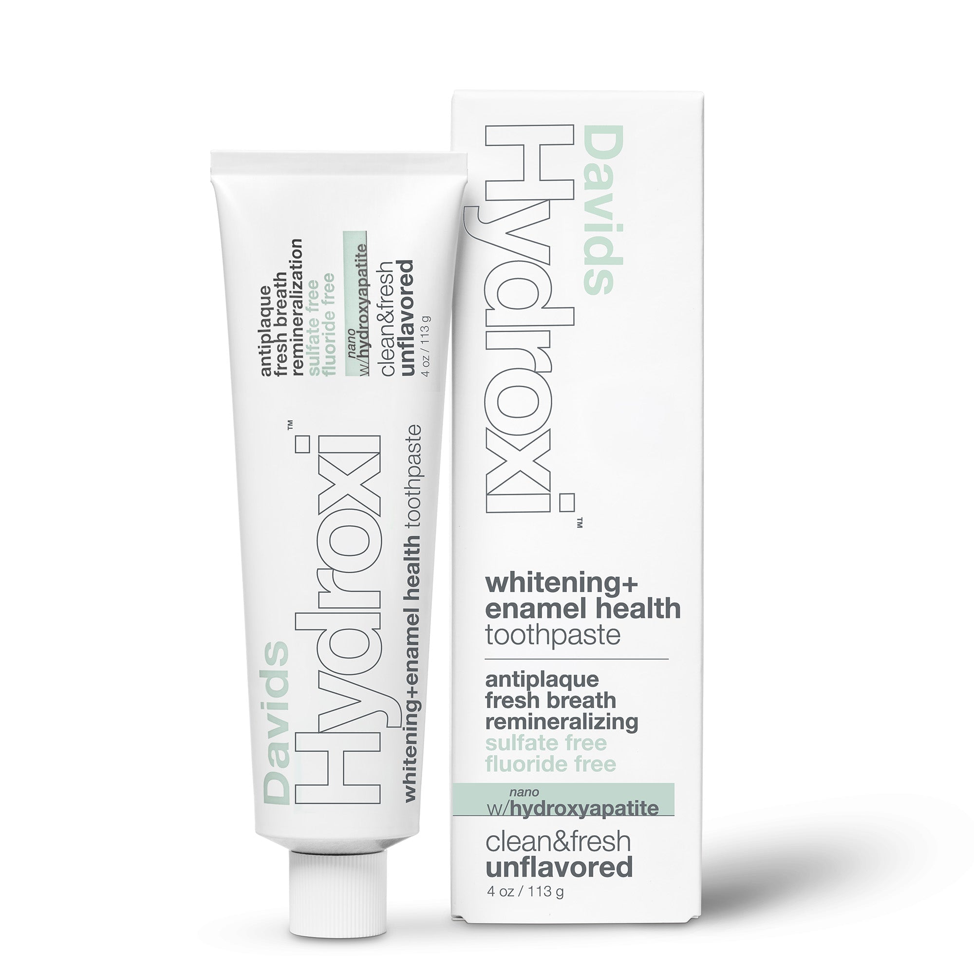 Davids Hydroxi™ whitening+enamel health nano hydroxyapatite premium toothpaste / unflavored