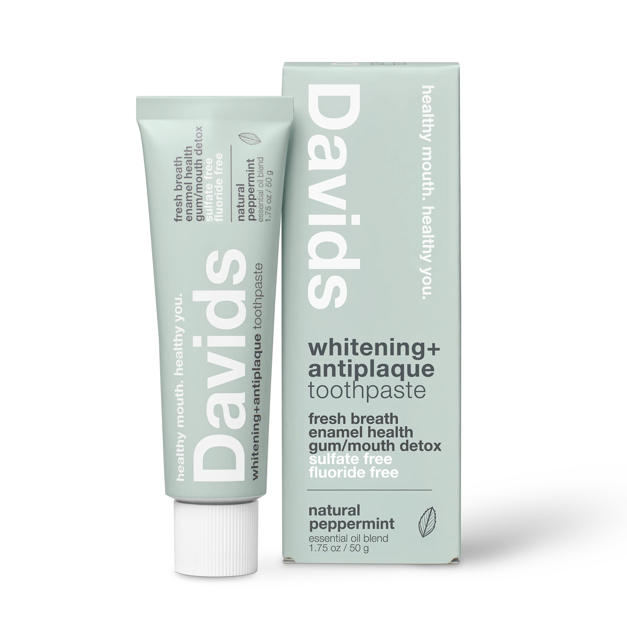 Davids travel size premium toothpaste / peppermint / 1.75 oz