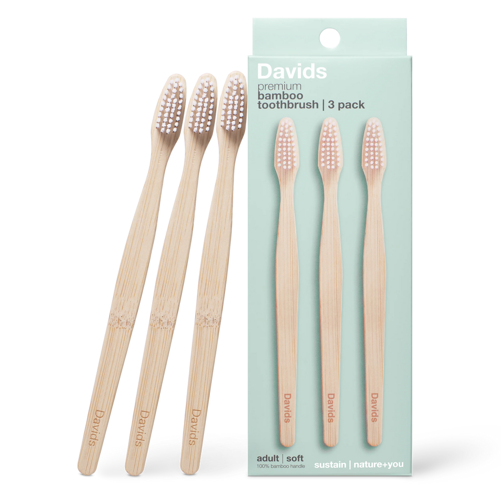 Davids premium bamboo toothbrush / adult soft / 3 pack