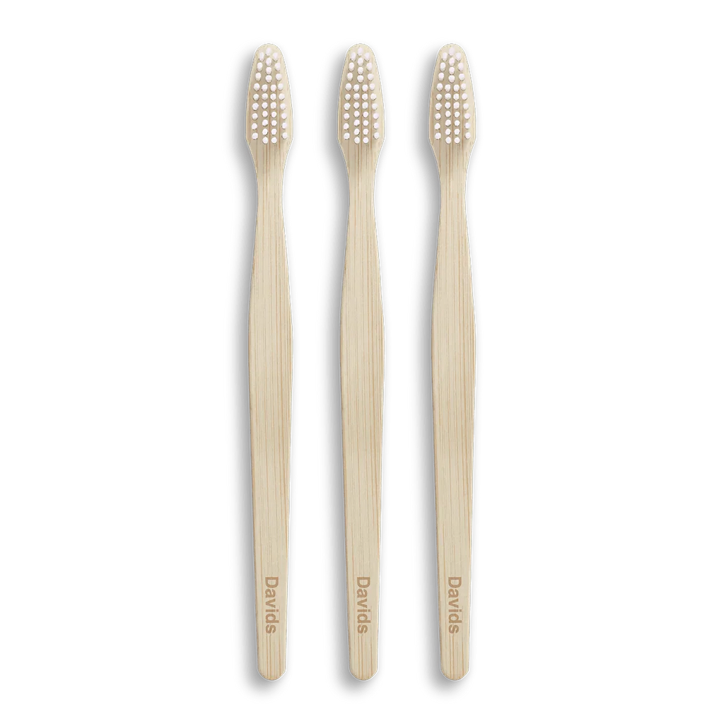 Davids premium bamboo toothbrush / adult soft / 3 pack