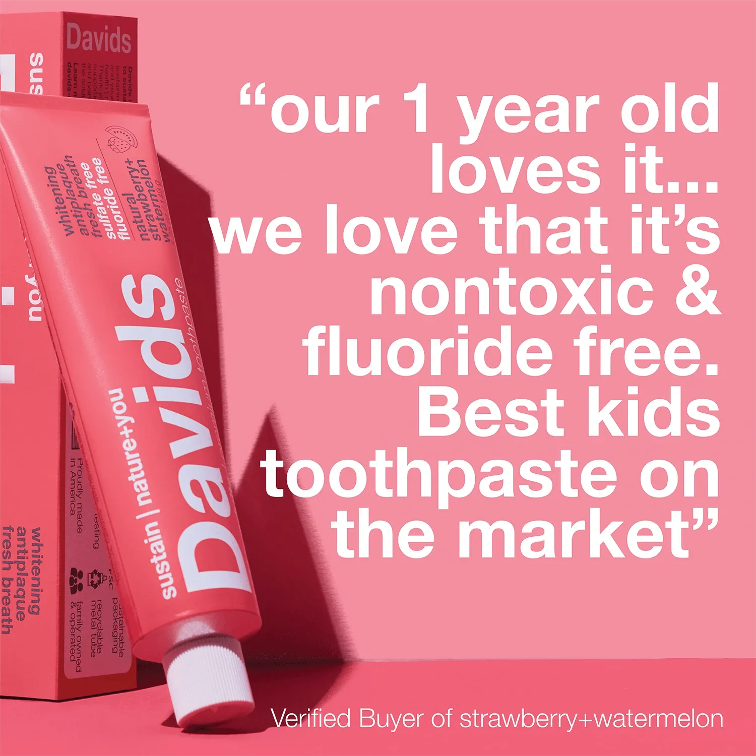 Davids kids + adults premium toothpaste  /  strawberry watermelon