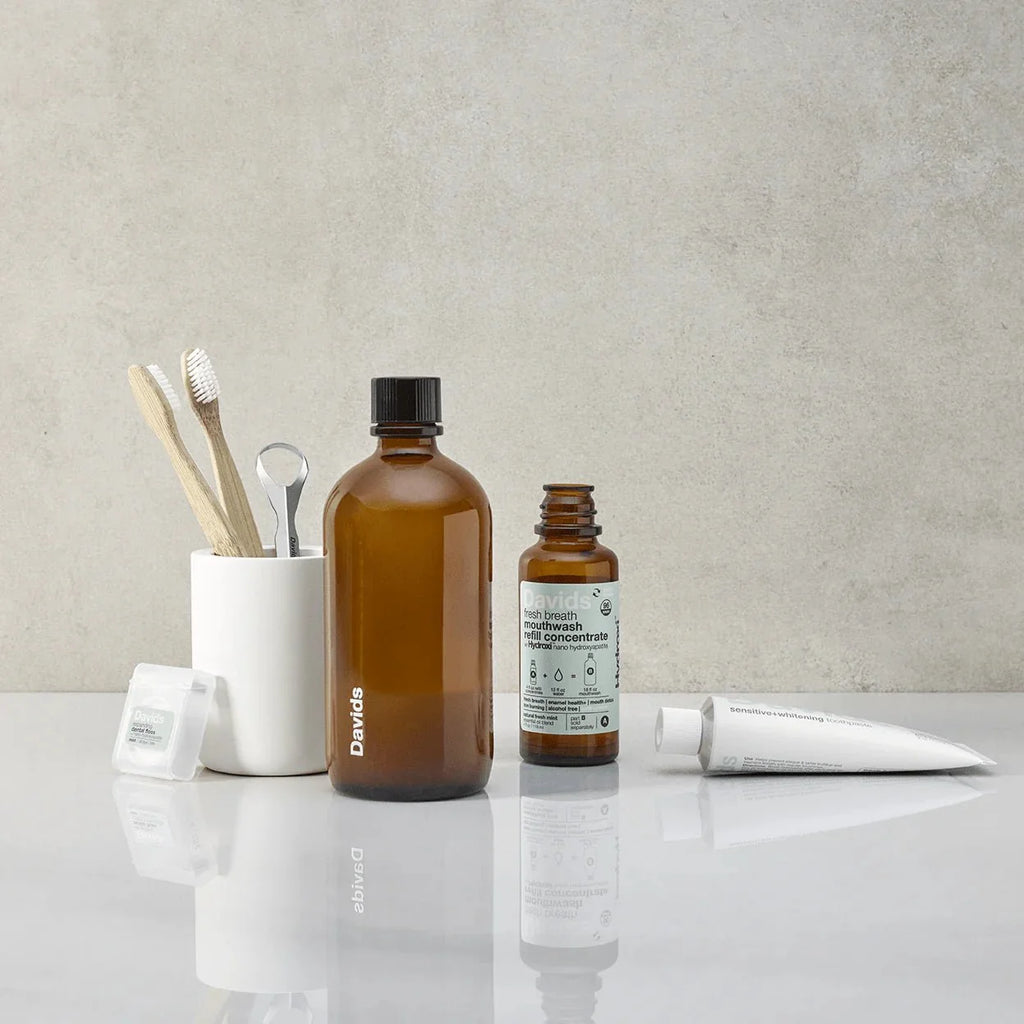 Davids Hydroxi™ fresh breath mouthwash / natural fresh mint / refill kit