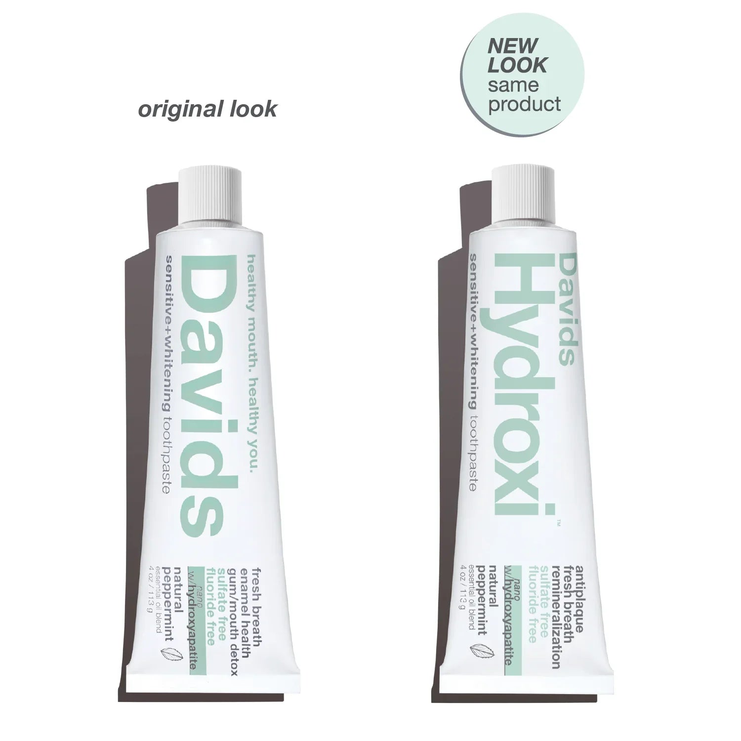 Davids Hydroxi™ sensitive+whitening nano hydroxyapatite premium toothpaste / peppermint