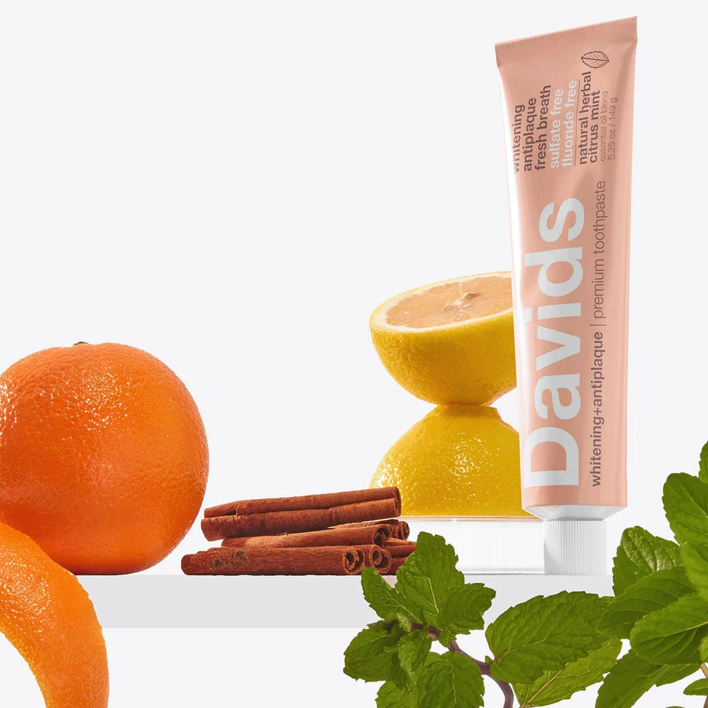 Davids fluoride free herbal citrus peppermint toothpaste