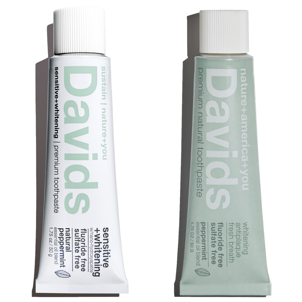 Davids travel size premium toothpaste / duo / 1.75 oz